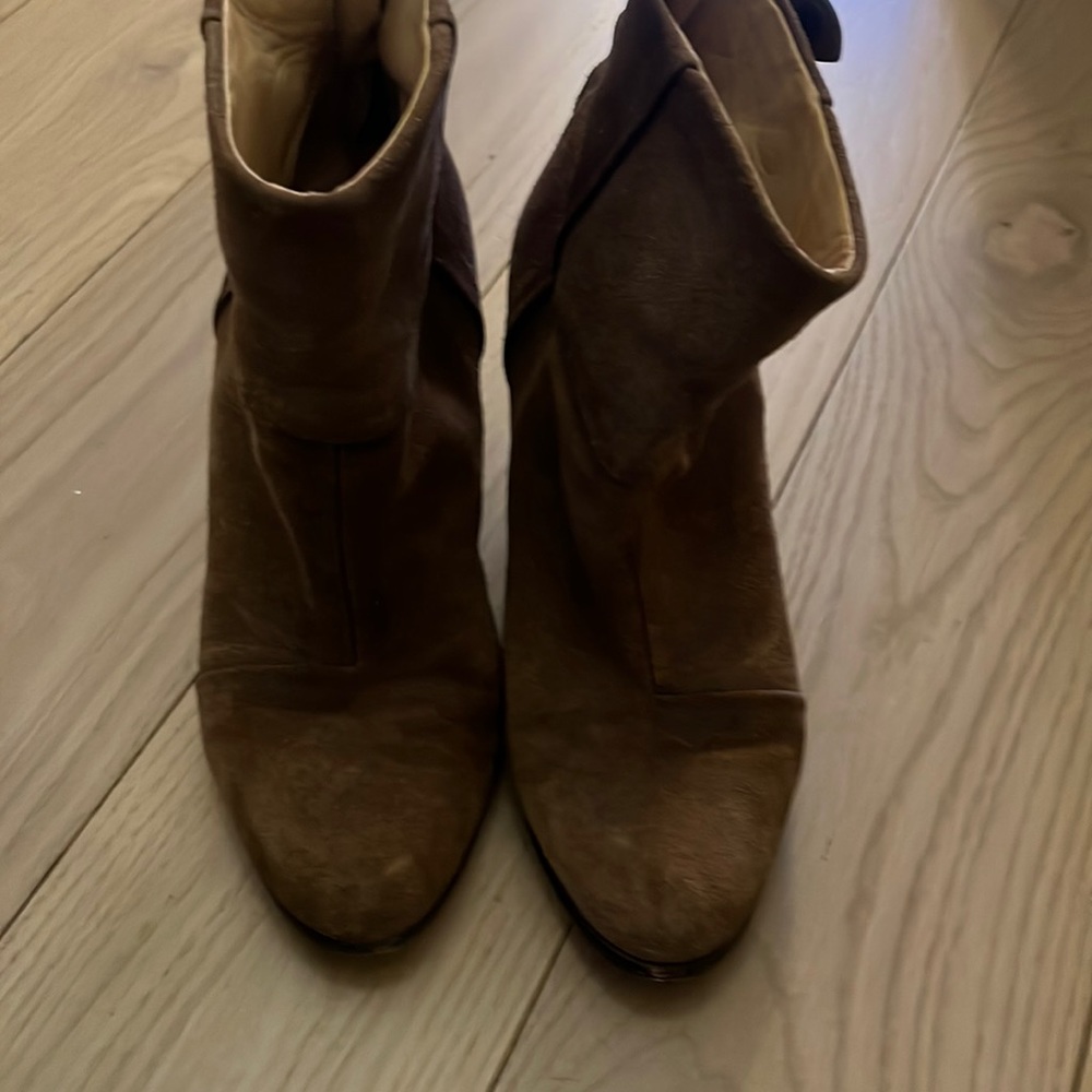 Brown suede rag and bone worn booties size 38